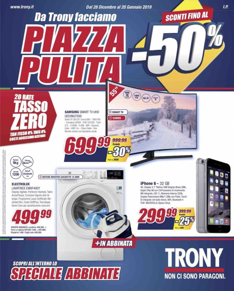 Offerte Volantino Trony | Promozioni Fino Al 20 Gennaio 2019